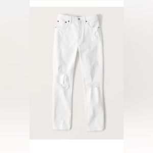 Abercrombie Curve Love high rise skinny jean in ripped white sz 26/2